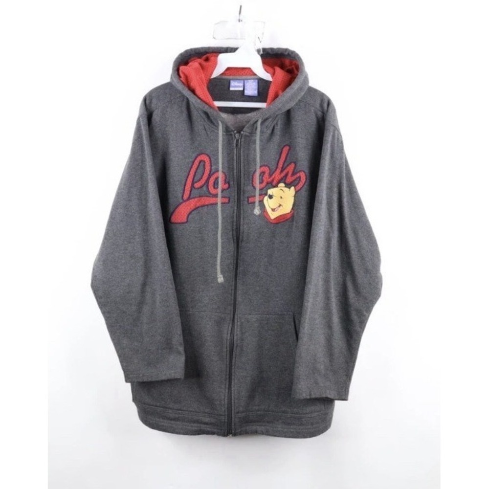 Vtg Disney Womens 18 / 20 Faded Spell Out Script Winnie the Pooh Full Zip Hoodie